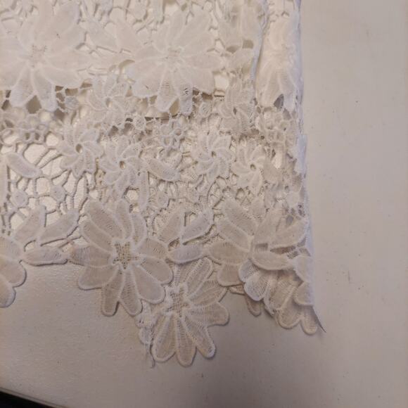 Eilly Bazar White Floral Crochet Lace Dress Small (FLAW) Coquette Fairy - Picture 9 of 11